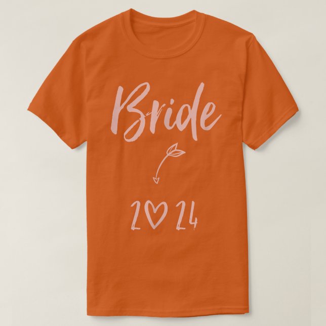 Camiseta Coração de Casamento Bride 2024 (Frente do Design)