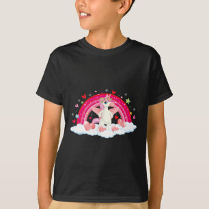 Camiseta Coração de Chuva de Cores Unicórnio Divertido Estr