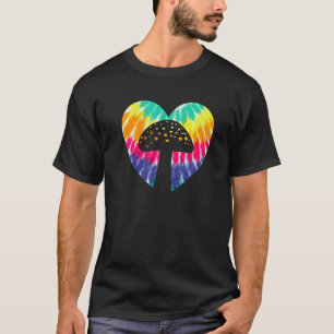 Camiseta Coração de Cogumelo Com Impressão Tie Dye Para Cog