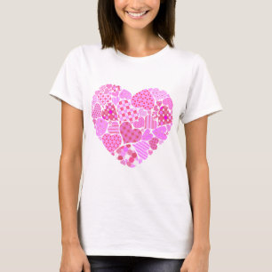 Camiseta Coração de Colchetes Rosa
