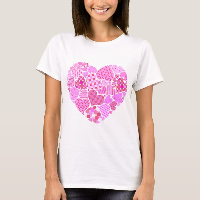Camiseta Coração de Colchetes Rosa (Frente)