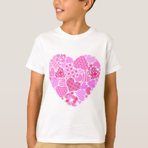 Camiseta Coração de Colchetes Rosa