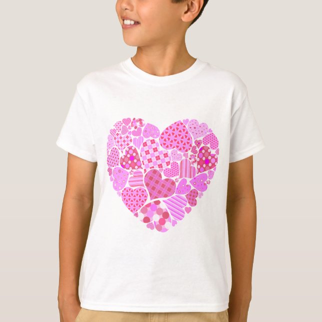 Camiseta Coração de Colchetes Rosa (Frente)