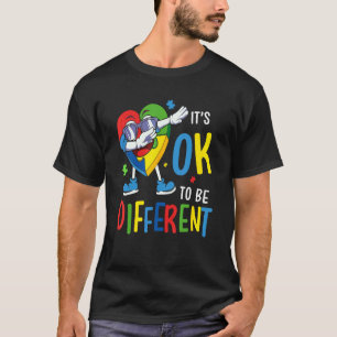 Camiseta Coração de Consciência do Autismo Aceitação Homens