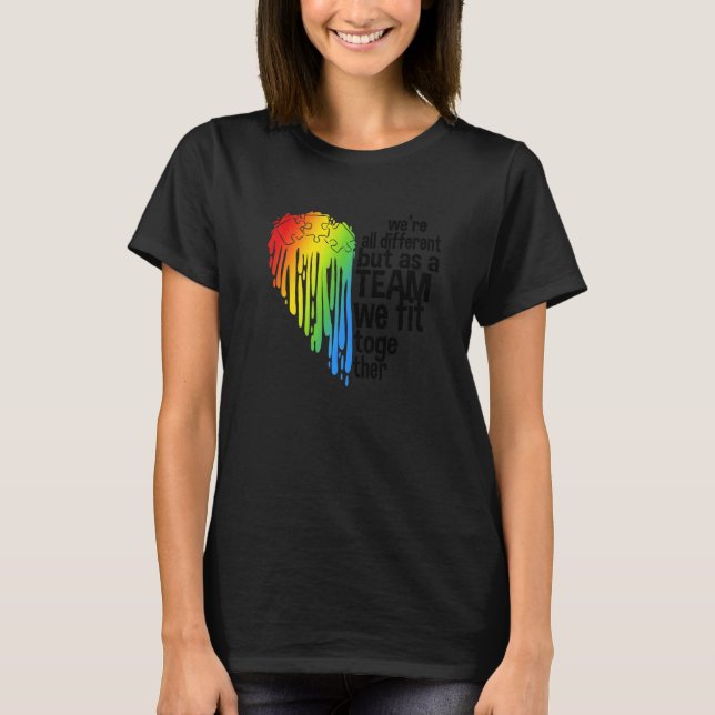 Camiseta Coração de Conscientização do Autismo (Frente)