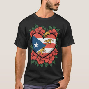 Camiseta Coração de Coqui Porto-Riquenho Design Tropical