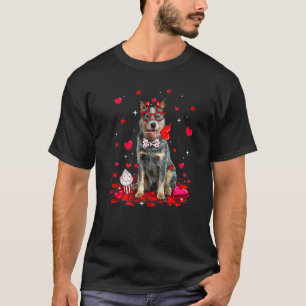 Camiseta Coração de Cute Australian Cattle Dog no Dia dos N