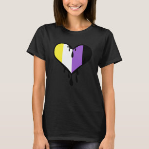 Camiseta Coração de Derrubada do Orgulho Não Binário