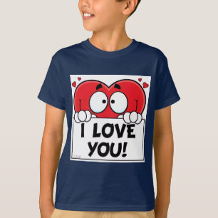 Camiseta Coração de desenho animado