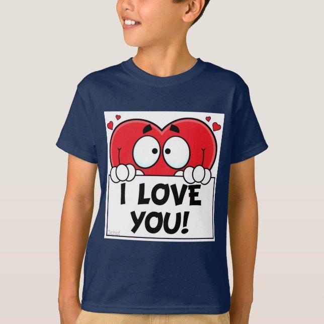 Camiseta Coração de desenho animado  (Frente)