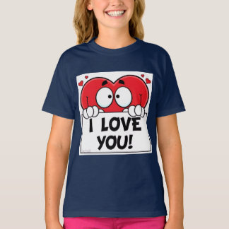 Camiseta Coração de desenho animado