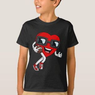 Camiseta Coração De dia de os namorados Com Um Futebol Boys