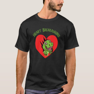 Camiseta Coração de Dinossauro Tiranossauro Rex Fofo Coraçã