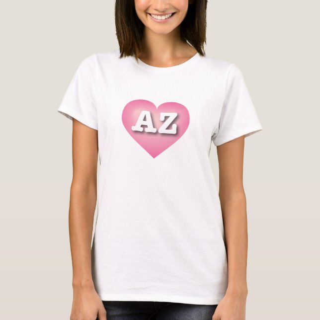 Camiseta Coração de Fade Rosa arizona - Eu amo AZ (Frente)