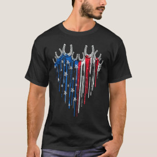 Camiseta Coração de ferradura da bandeira americana Indepen
