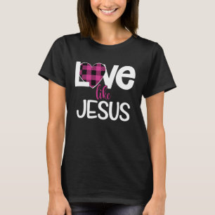 Camiseta Coração de Flanela Rosa do Dia dos Namorados Amor