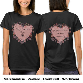 Camiseta Coração de Flores Promocional Feliz Dia das Mães
