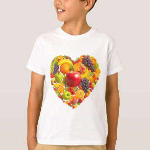 Camiseta Coração de Fruta 3D – Design de Coração de Fruta d