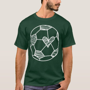 Camiseta Coração de futebol amigo engraçado do esporte meni