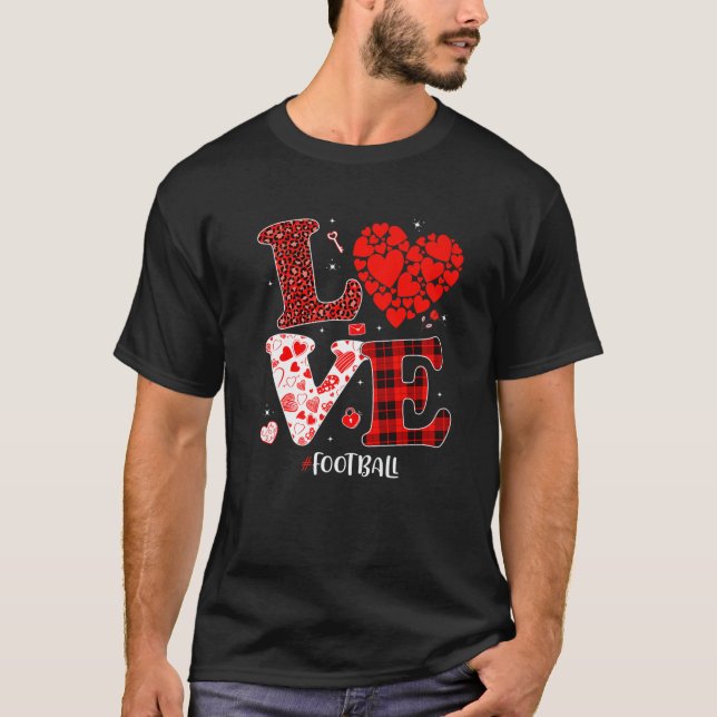 Camiseta Coração de Futebol do Amor Familiar Engraçado Vale (Frente)