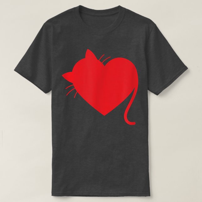 Camiseta Coração de Gato  (Frente do Design)