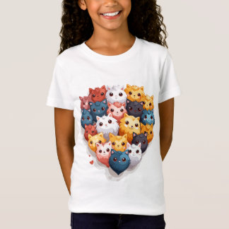 Camiseta Coração de Gato Bonito