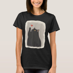 Camiseta Coração de Gato Bonito de Anime Japonês Kawaii Bla