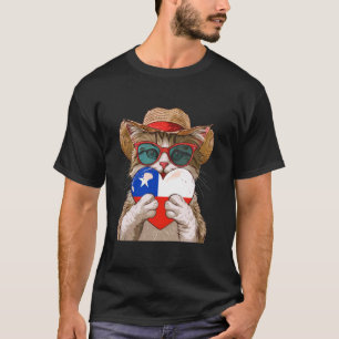 Camiseta Coração de Gato Chileno Orgulho Chileno Raízes Chi
