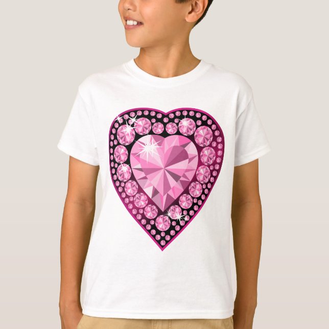 Camiseta Coração de Gem Quartz Rosa (Frente)
