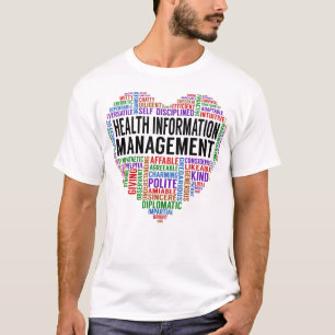 Camiseta Coração de Gerenciamento de Informações de Saúde