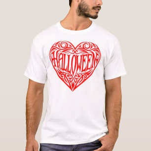 Camiseta Coração de Halloween, Coração Vermelho, Feriado