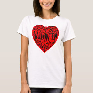 Camiseta Coração de Halloween, Coração Vermelho, Feriado