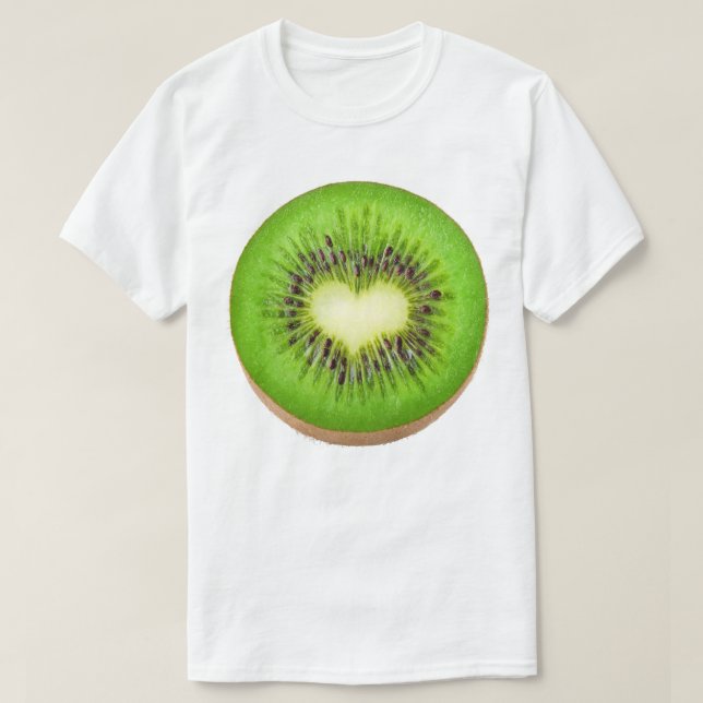Camiseta coração de Kiwi (Frente do Design)