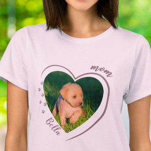Camiseta Coração de Mãe de Estimação Fotos Impressões de Pa