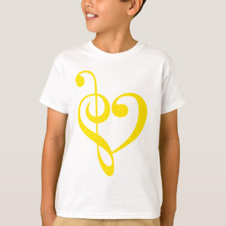 Camiseta Coração de Música Amarelo