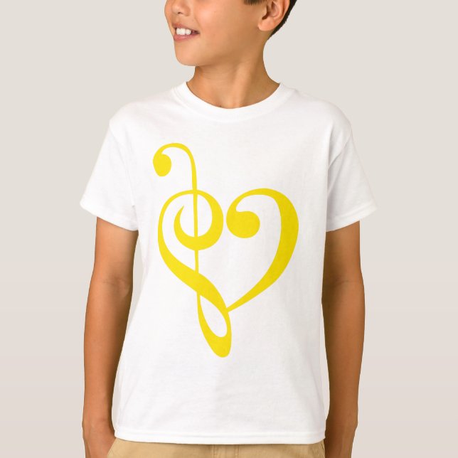 Camiseta Coração de Música Amarelo (Frente)