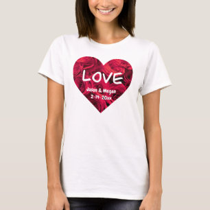 Camiseta Coração de Namorados romântico, monograma de amor