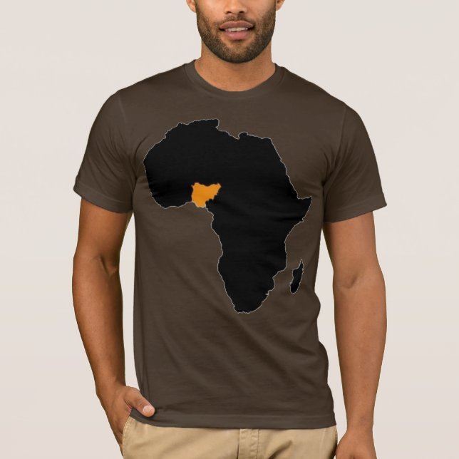 Camiseta Coração de Nigéria de África (Frente)