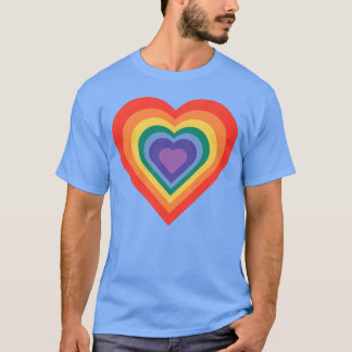 Camiseta Coração de Ninho Arco-íris retrô