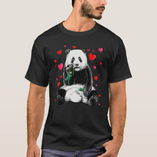 Camiseta Coração de Panda Dia dos Namorados Meninas Criança