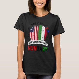 Camiseta Coração de Patriota Americano Húngaro É Da Hungria