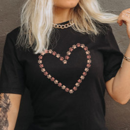 Camiseta Coração de Pegada de Pata - Coração de pe