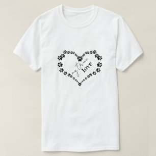 Camiseta Coração de Pet Paw Meu Verdadeiro Amor