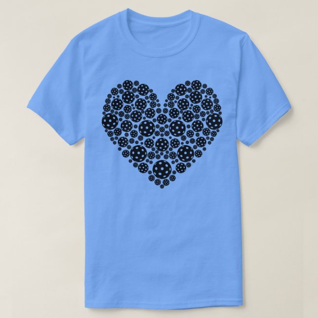 Camiseta Coração de Picleball Preto (Frente do Design)
