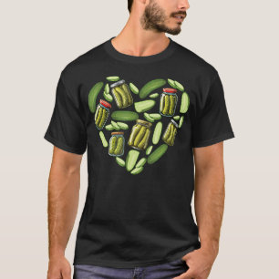 Camiseta Coração de Picles - Amante de Picles de Pepino par