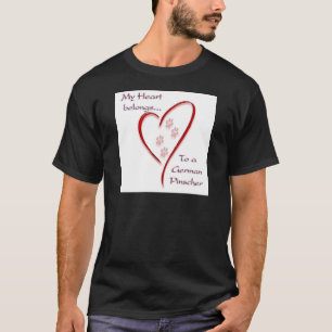 Camiseta Coração de Pinscher Alemão Pertence