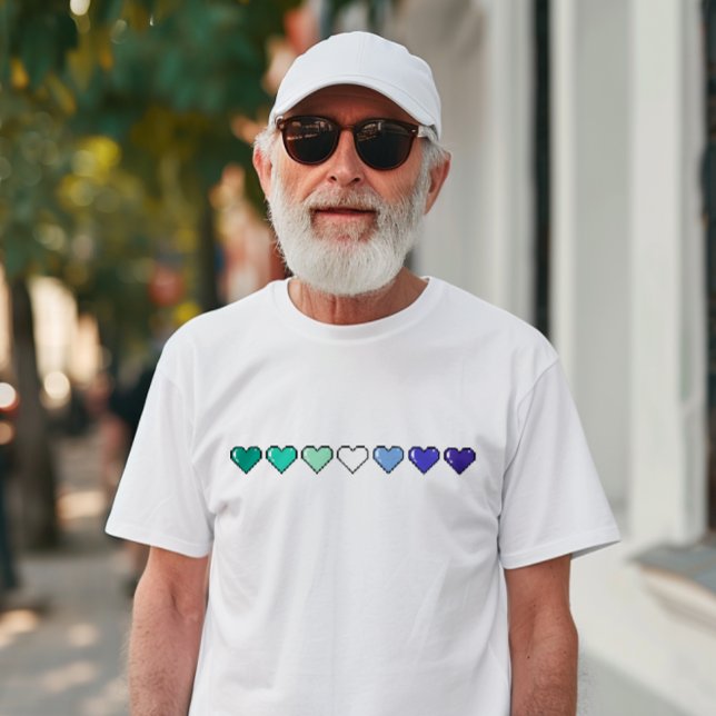 Camiseta Coração de Pixel com Sinalizador gay (Criador carregado)