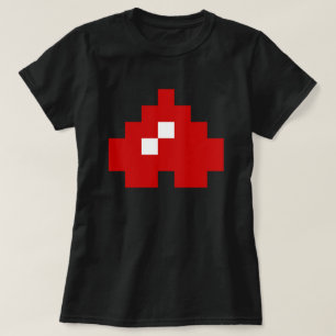 Camiseta Coração de Pixel de 8 Bits para Cima