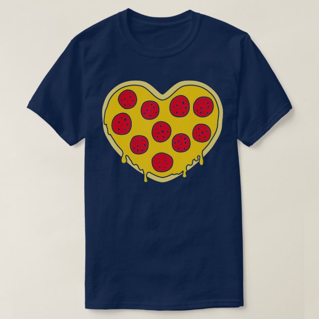 Camiseta Coração de pizza (Frente do Design)
