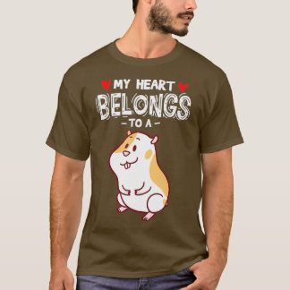 Camiseta Coração De Presente De Hamster Bonito Pertence A U